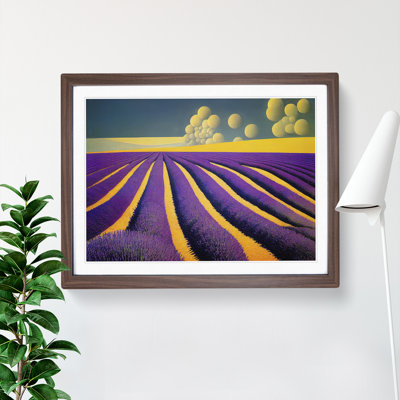 Shining Lavender Flower Field - Framed Print
