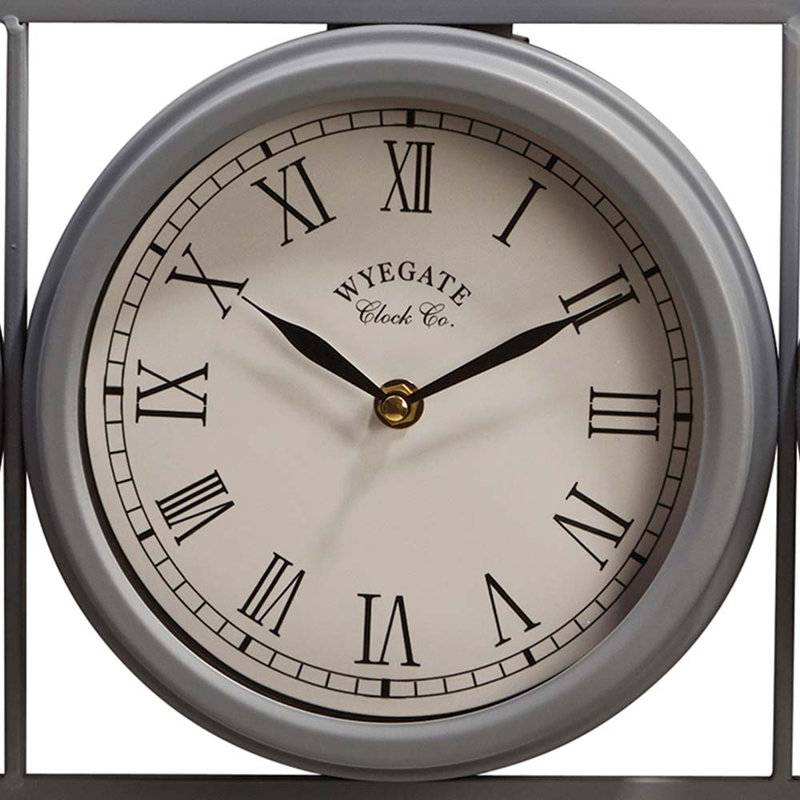 Tonasket Metal Garden Wall Clock/Weather Station -Grey Wall Decor