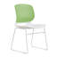 Ensemble de 4 chaises empilables modernes en blanc + bleu ou blanc + vert avec assise en polypropylène et dossier renforcé en fibre de verre