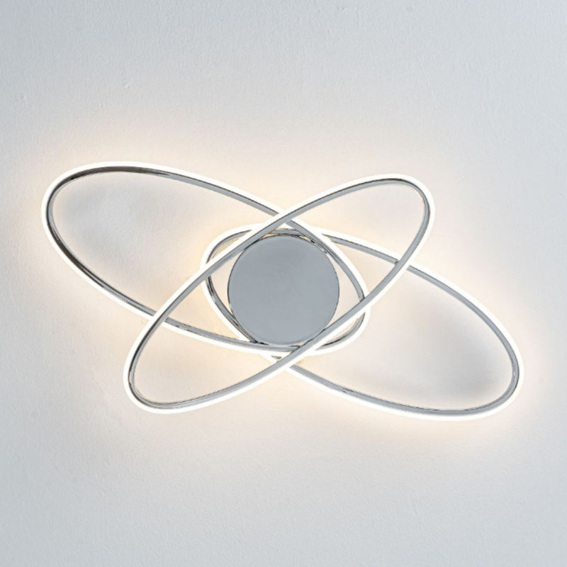 LED Semi Flush Mount, Polished Chrome