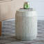 Tabouret d'appoint cylindrique crème et vert