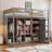 Twin Size Wooden Loft Bed with Wardrobe, Adjustable Shelving-706579564
