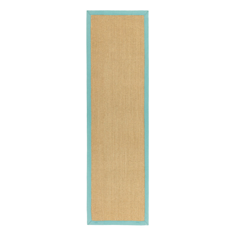 Keighley Sisal Beige/Aqua Blue Rug, Runner 68 x 240cm