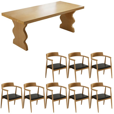 Modern simple solid wood dining table set.
