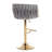 Swivel Adjustable Height Bar Stool Modern Velvet Barstool with Barrel Back Kitchen Island Counter Bar Chair with Golden Base-174205732-174205728