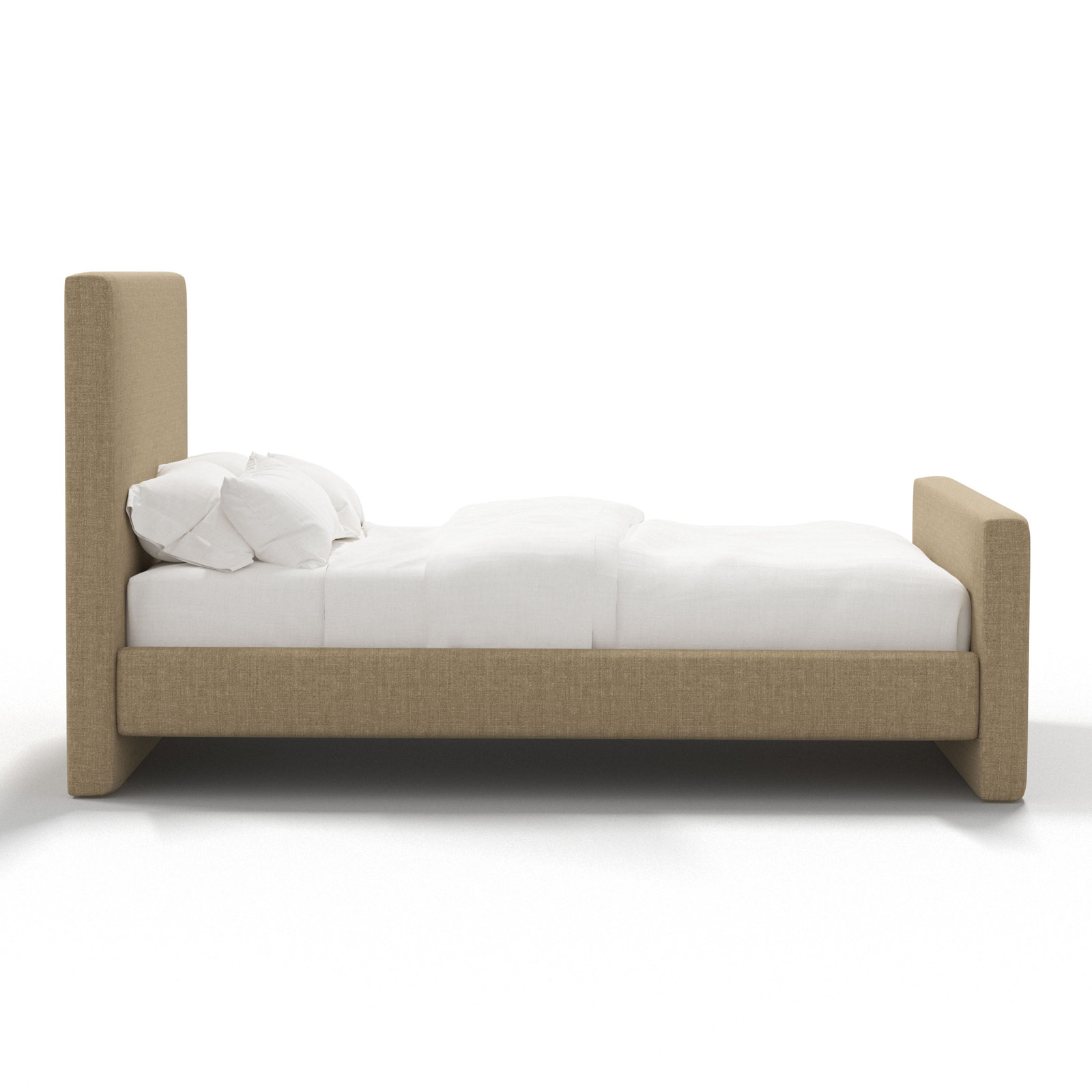 Upholstered Bed, California King, Relaxed Burlap Linen