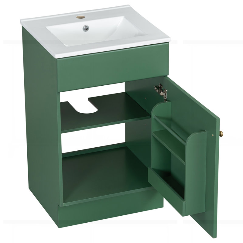 Meuble-lavabo de 20 po avec lavabo, Vert