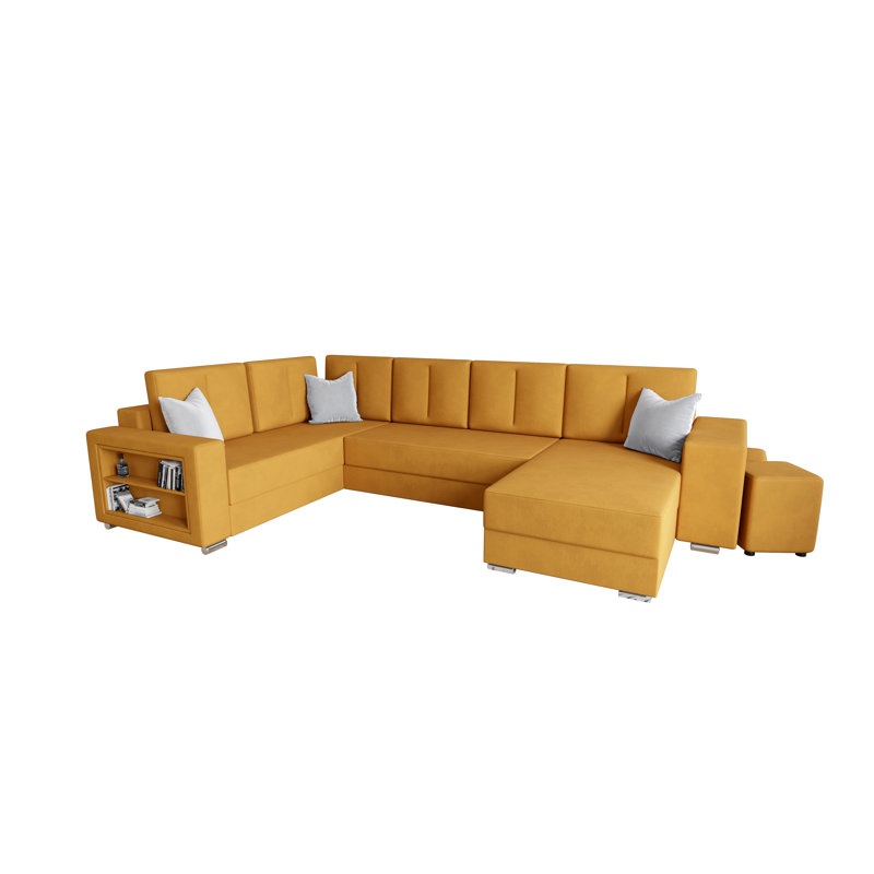 Caoimha 5 Seater Corner Sofa , Honey yellow - Itaka33, Left -sided