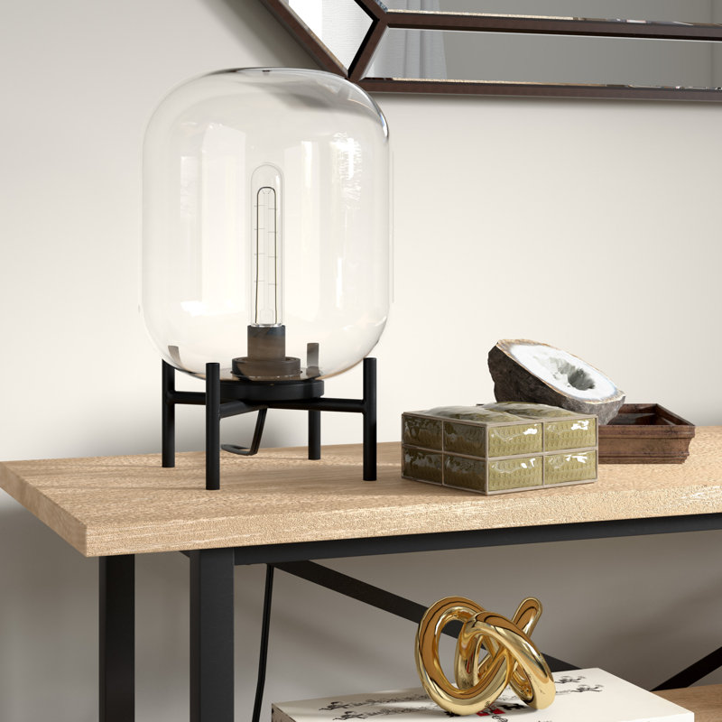 Lampe de table 15 po Danae, Bronze noirci, Transparent / clair