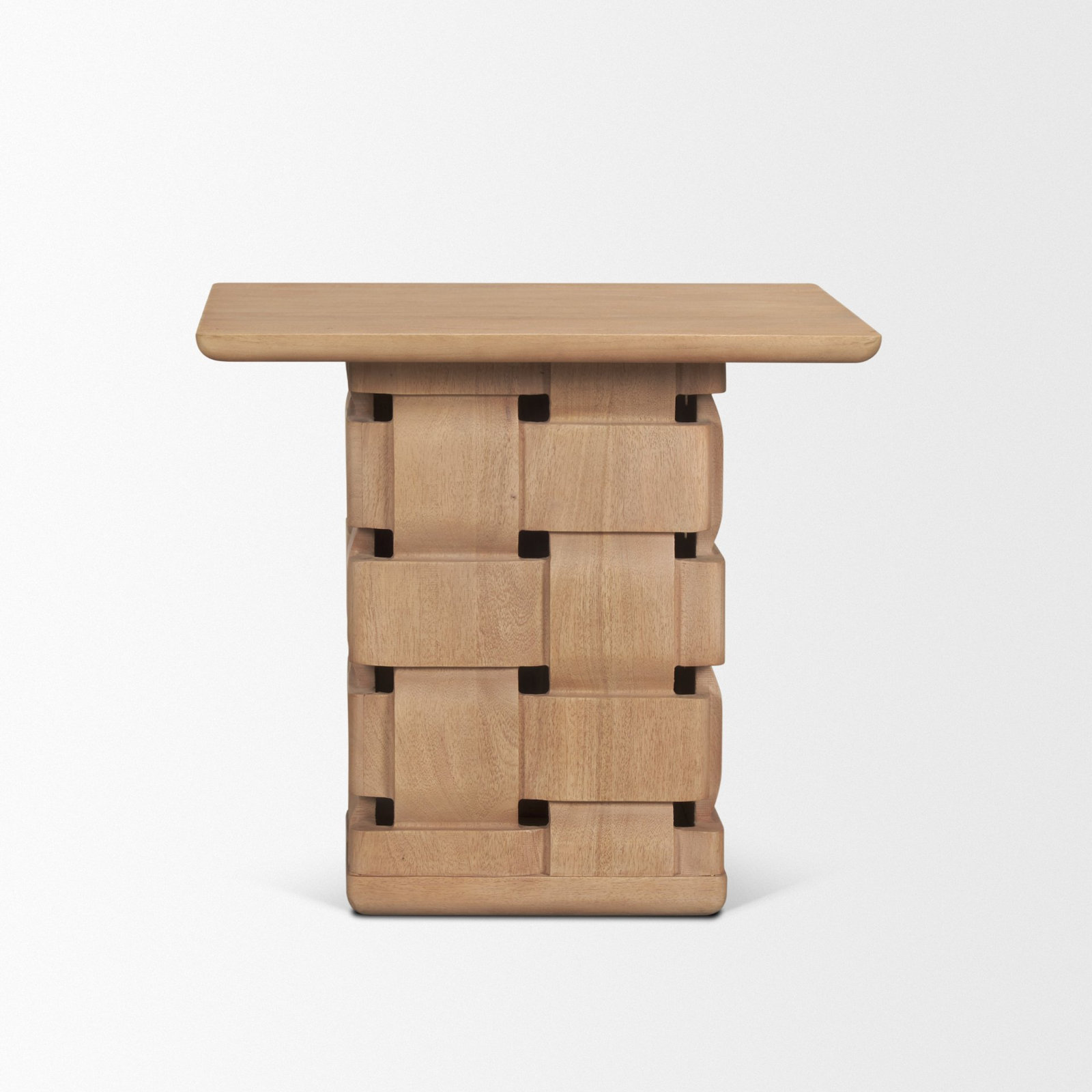 Niya 22" Mango End Table, Natural Wood