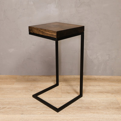 C Shape Rustic Side Table