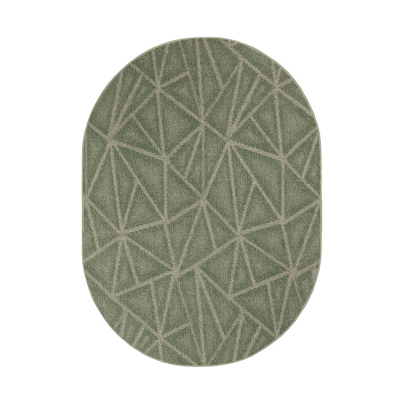 Tapis vert à motif géométrique Dibenedetto, Oval 6 pi x 9 pi