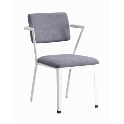 Cargo Gray Fabric & White Finish Office Chair