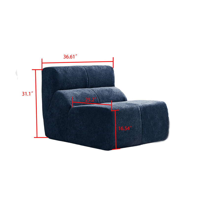Canapé simple de style moderne avec velours doux pour les salons et les chambres, Bleu
