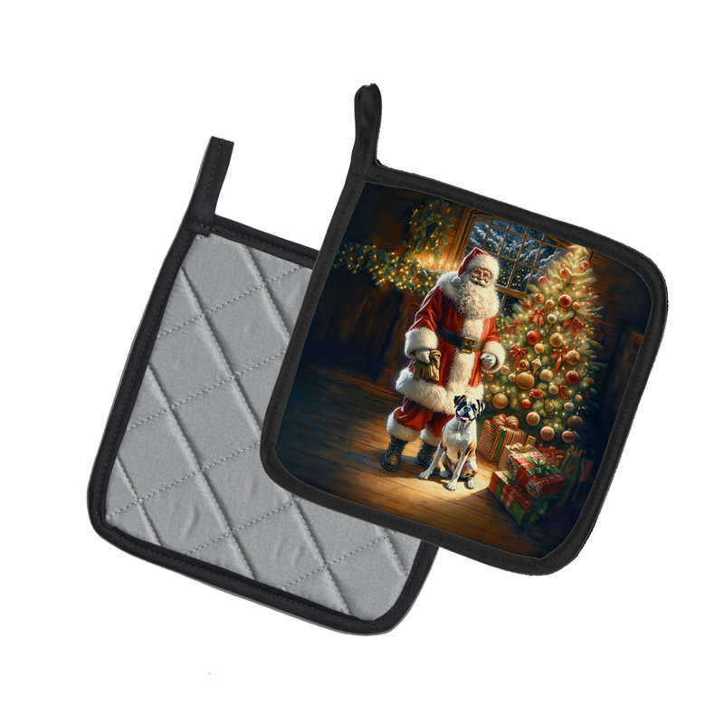 Paire de porte-pots Boxer and Santa Claus