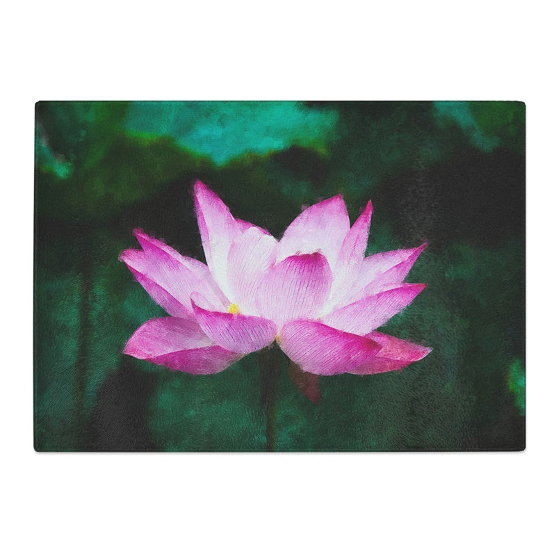 Water Lily Flower Vol.2 Painting Chopping Board, 0.4cm H x 28.5cm W x 39cm L