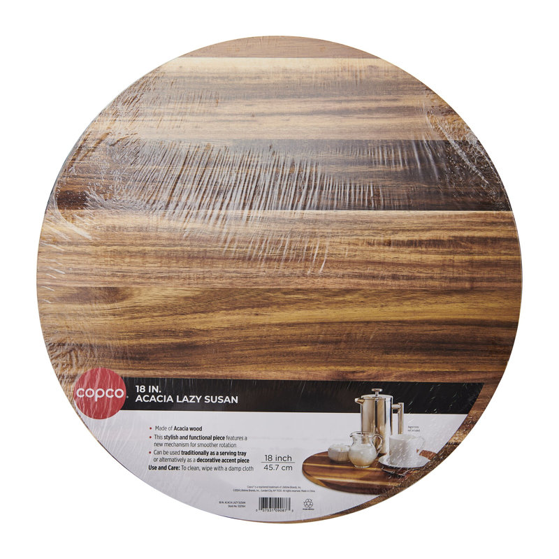 Plateau tournant Copacia Acacia, H 18 po x l 18 po x P 1,5 po