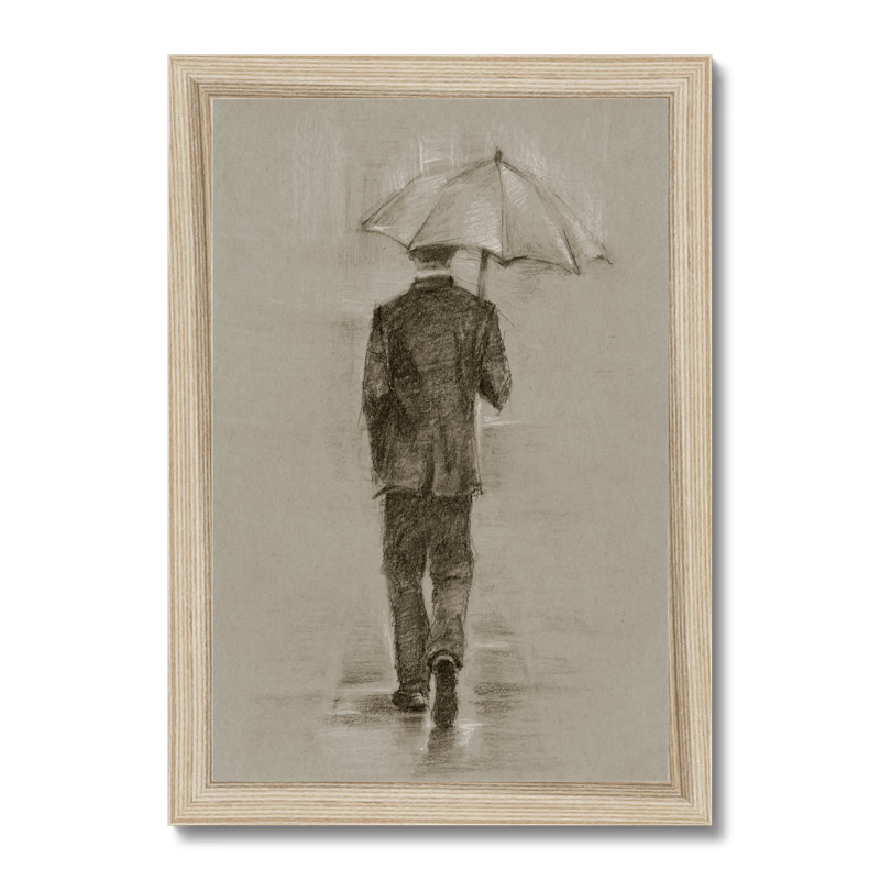 Rainy Day Rendezvous II by Ethan Harper - Print, 34cm H x 24cm W, Natural Wood Framed Paper Print