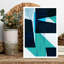 Impression d'art mural abstrait géométrique bleu profond-1899208947