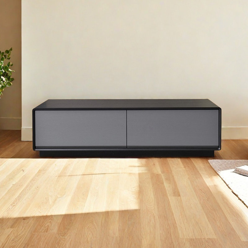 Table de salon moderne et simple rectangulaire, Noir, noir, noir, noir, H 13,8 po x L 55,1 po x l 31,5 po, Gris