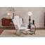 Chaise berçante rembourrée en tissu avec repose-pieds et dossier haut Teddy-37624799