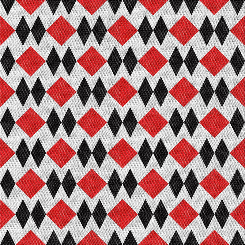 Tapis de zone rouge/noir à motifs, Carré 3 pi