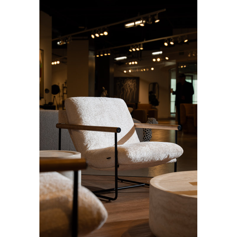 Fauteuil d'appoint en tissu beige moderne Mayher