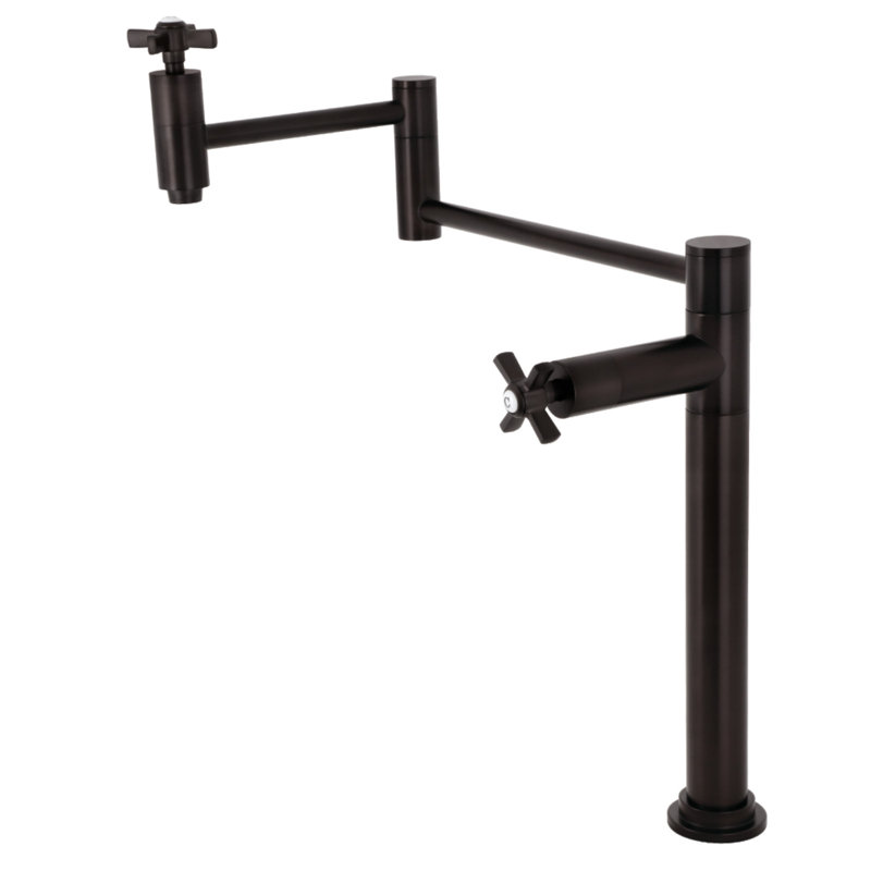 Kingston Brass Millennium Two-Handle 1-Hole Deck Mount Pot Filler Faucet, Antique Copper