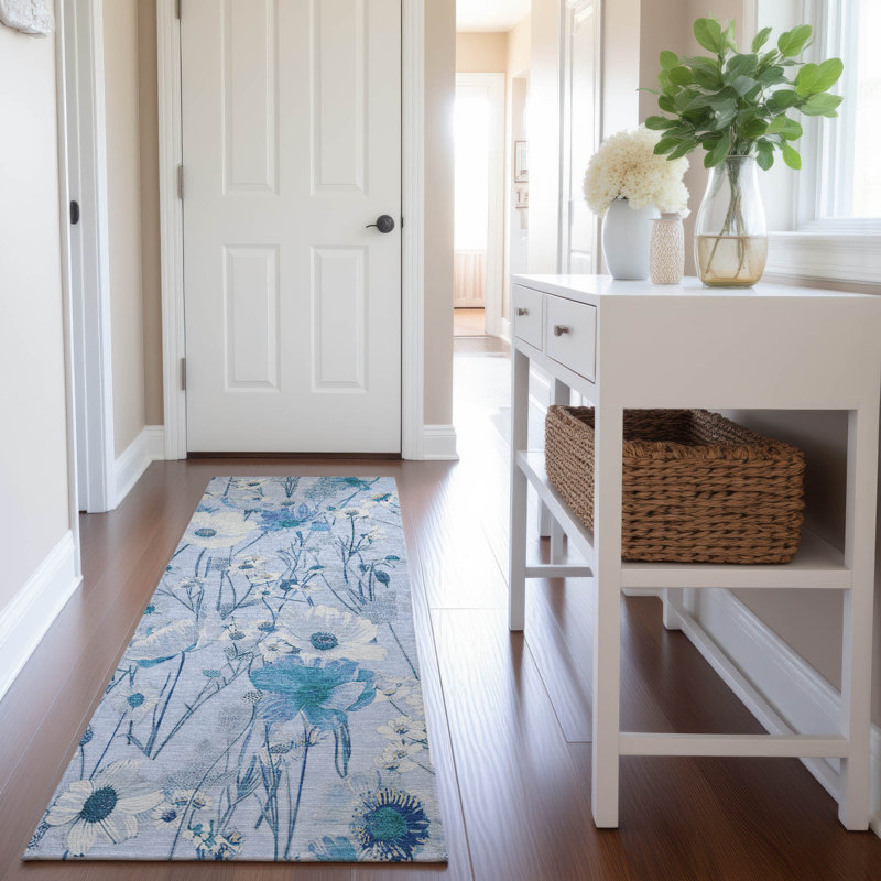 Premium Machine Washable Elize AMF1500 Floral Rug, Runner 2'3" x 7'6"