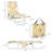 Tanning Chair With Face Hole, 5-Level Adjustable Outdoor Chaise Lounge Chair With Pillow For Beach, Pool, Beige-327494160-327494175