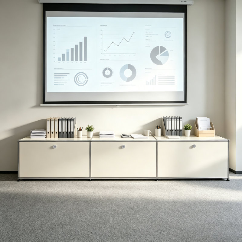 Modular Metal Office Storage Cabinet With Adjustable Shelves, White