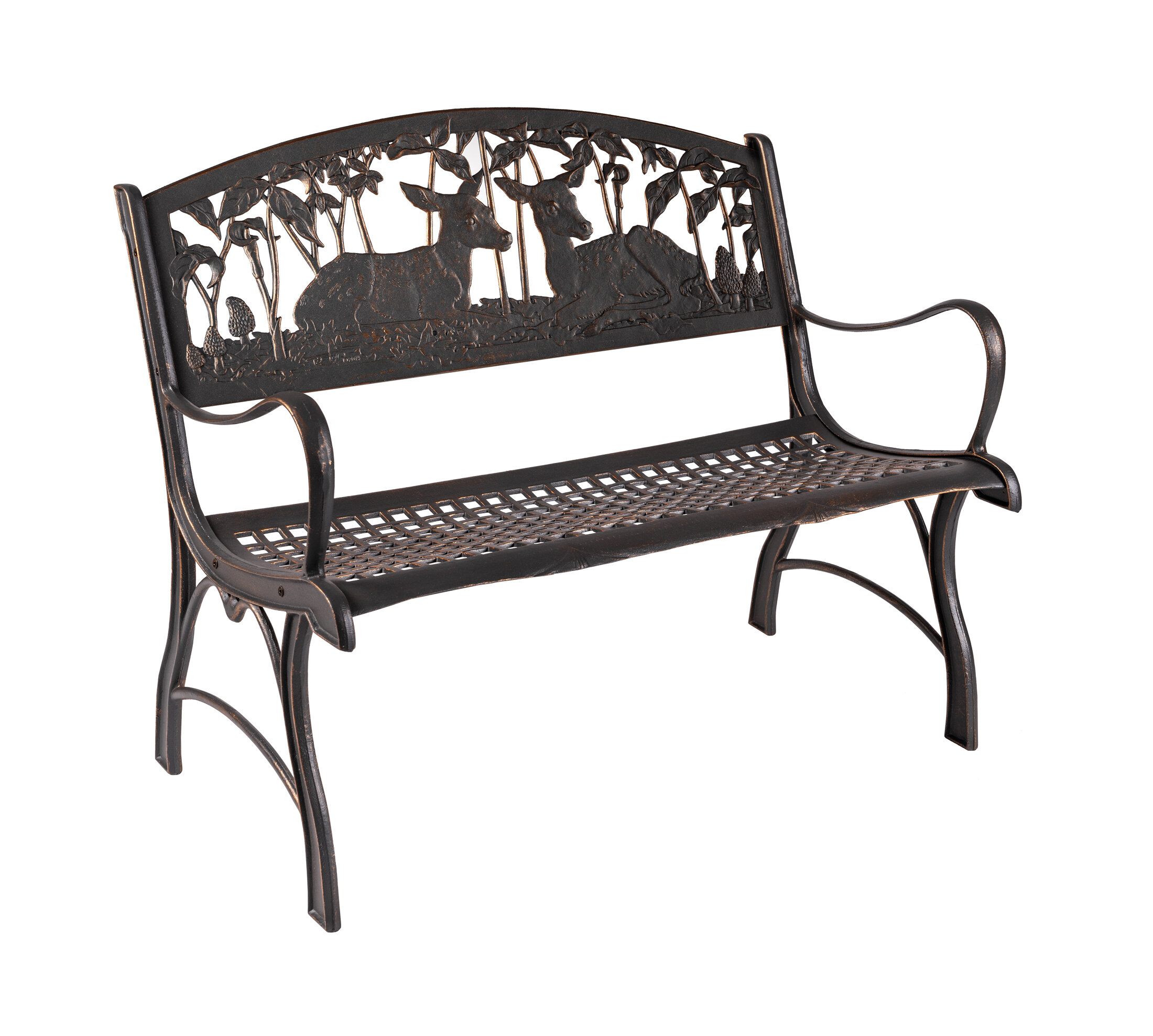 Loon Peak® Heiser Fawn Iron Park Bench & Reviews | Wayfair