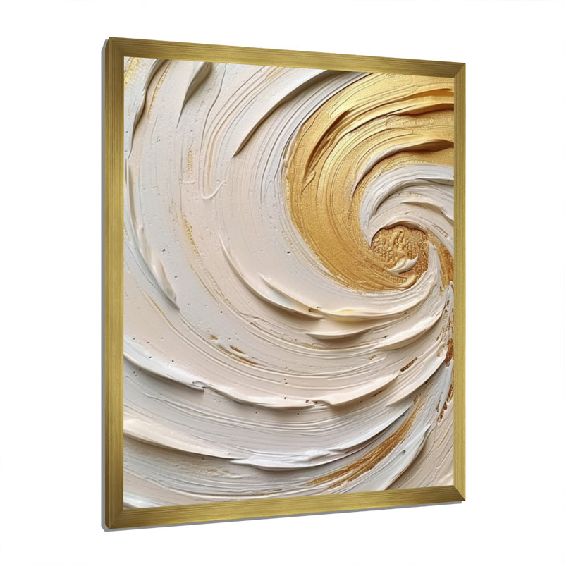 Tourbillon éternel doré IV sur toile, H 20 po x l 12 po x P 1 po, Cadre doré à une seule photo