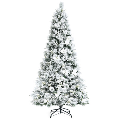 Arbre de Noël blanc avec fleurs en polyéthylène