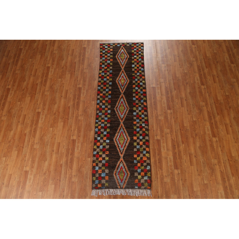 One-of-a-Kind 2'10" X 9'4" New Age Runner Wool Area Rug in Brown