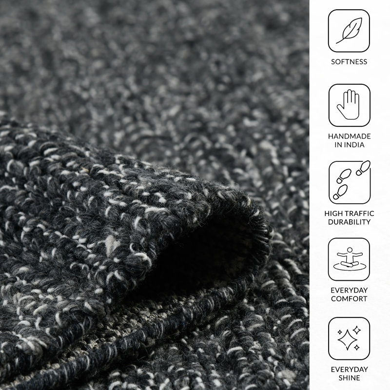 Piercy New Zealand Wool Handmade Indoor Area Rug, Rectangle 5' x 7'6"