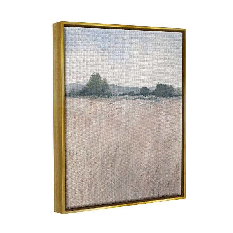 Paysage abstrait de prairie de campagne par Tim Otoole - Peinture sur toile, H 21 po x l 17 po x P 1,7 po