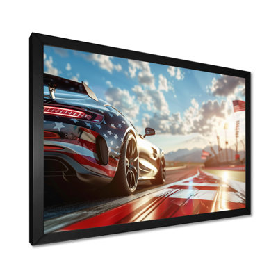 Sports Car At The Track - Race Tracks Wall Art Print