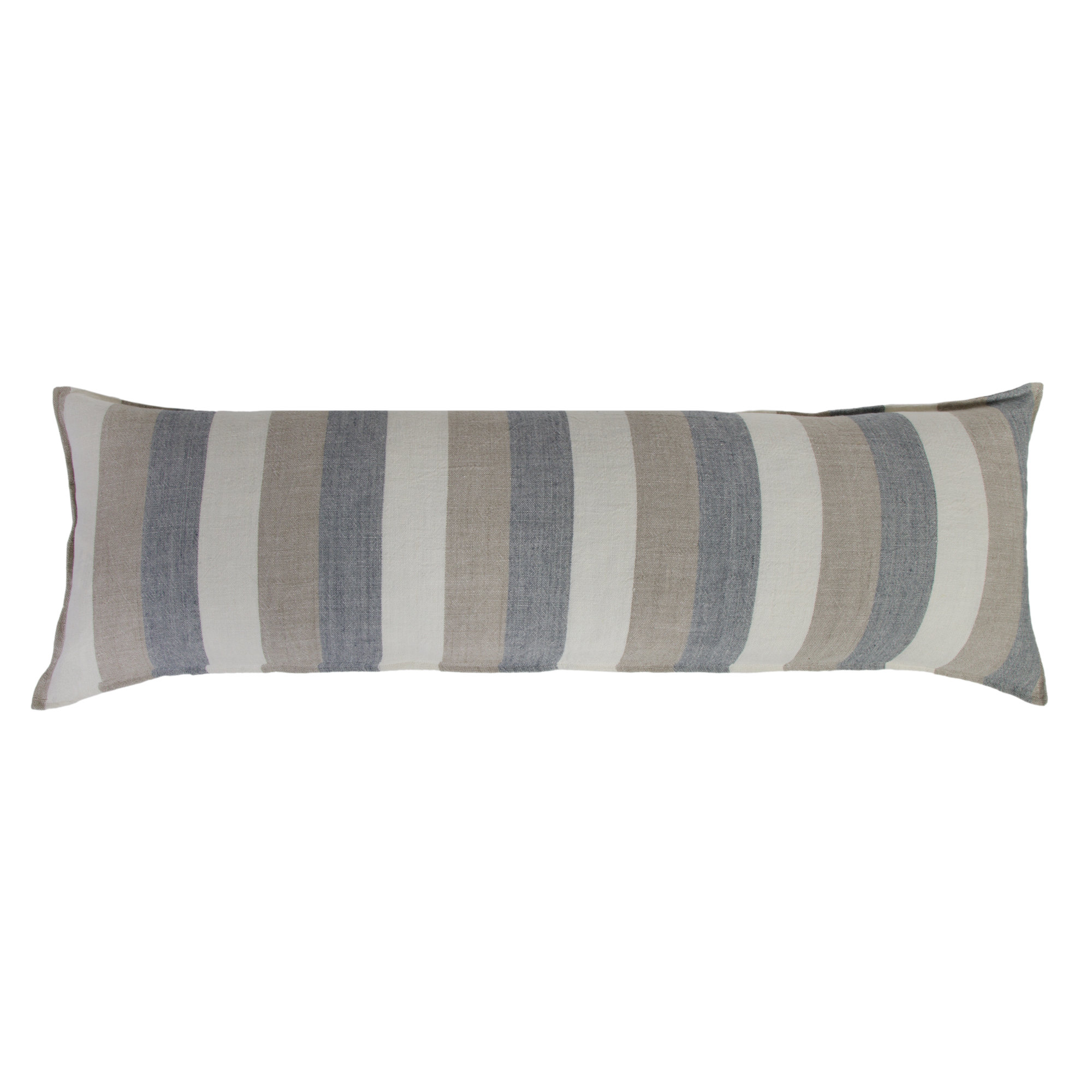 Monterey Striped Linen Throw Pillow, 18" x 60", Rectangular