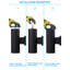 Applique murale d'extérieur avec bras, applique murale cylindrique vers le bas, lanterne murale à 2 ampoules, douille E26, noir