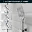 Système de douche 4 fonctions de luxe avec 3 jets de corps, fixé au mur (valve brute incluse)-84930402