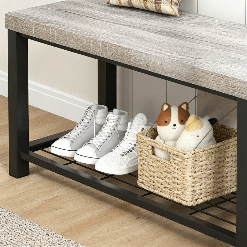 Range-chaussures en bois de qualité supérieure pour la maison, 18" H x 47.2" W x 14.2" D