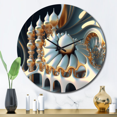 Horloge murale Fractal Futuristic Architecture I