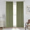 Panneau de rideau plissé occultant à motif floral en lin vert pour salon et chambre à coucher