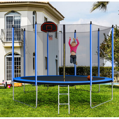 Kozart 10' Round Backyard Trampoline with Safety Enclosure Backyard: Above Ground -  ALQ-CH0066