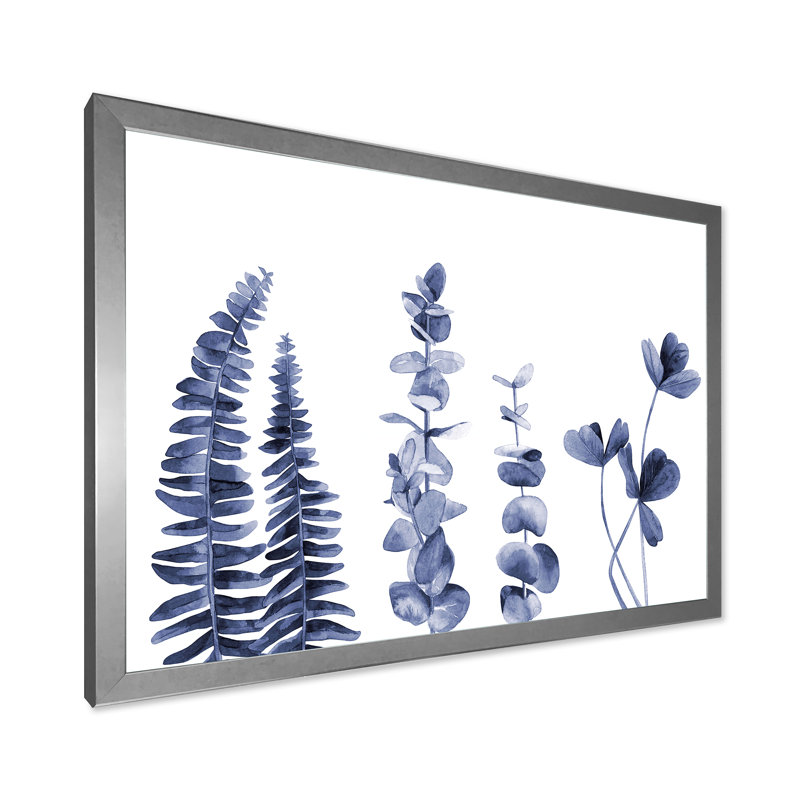 Eucalyptus I - reproduction d'art sur toile, H 16 po x l 32 po x p 1 po, Encadrement argenté