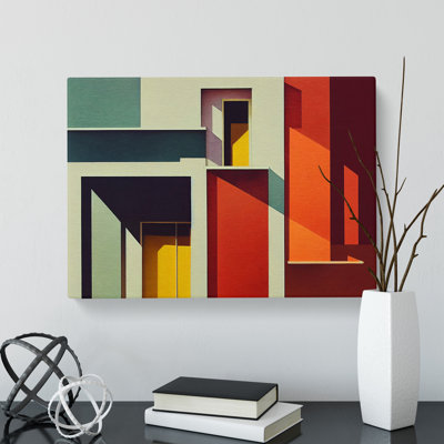 Bauhaus Architecture Abstract - Wrapped Canvas Print