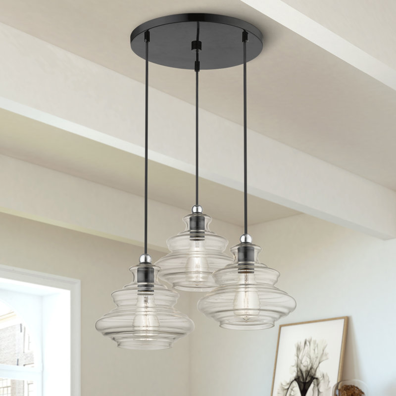 Veston 3 - Light Dimmable Chandelier, Shiny Black