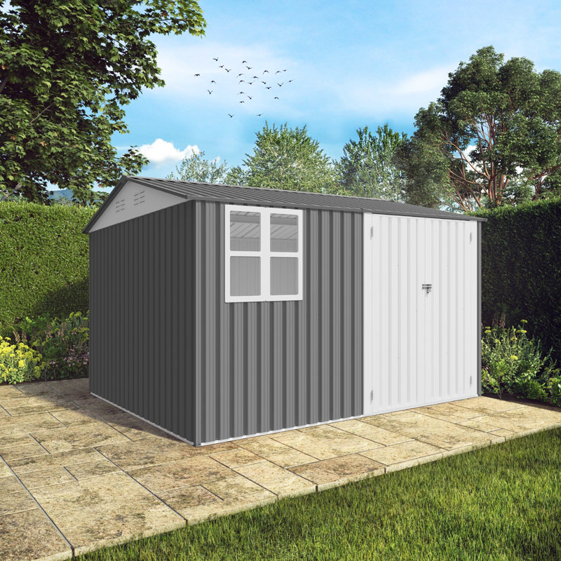 Remise de rangement en métal, H 75,8 po x l 119 po x P 94 po