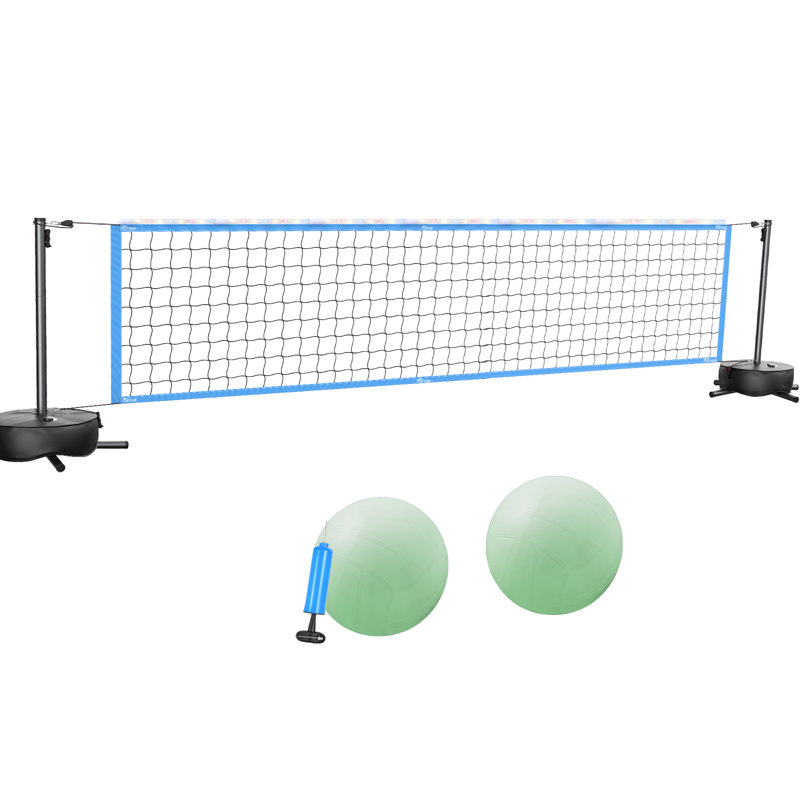 OXYGIE Pool Volleyball Net Games Set With Ball Adjustable Up To 32 Feet Wide
